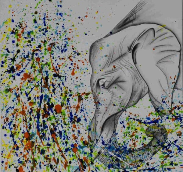 Toile peinture éléphant