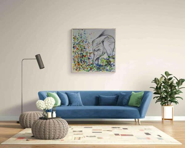 Toile peinture l'éléphant